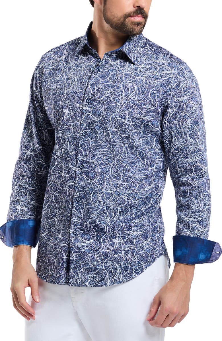 Robert Graham Stelvio Cotton Button-Up Shirt, Alternate, color, 