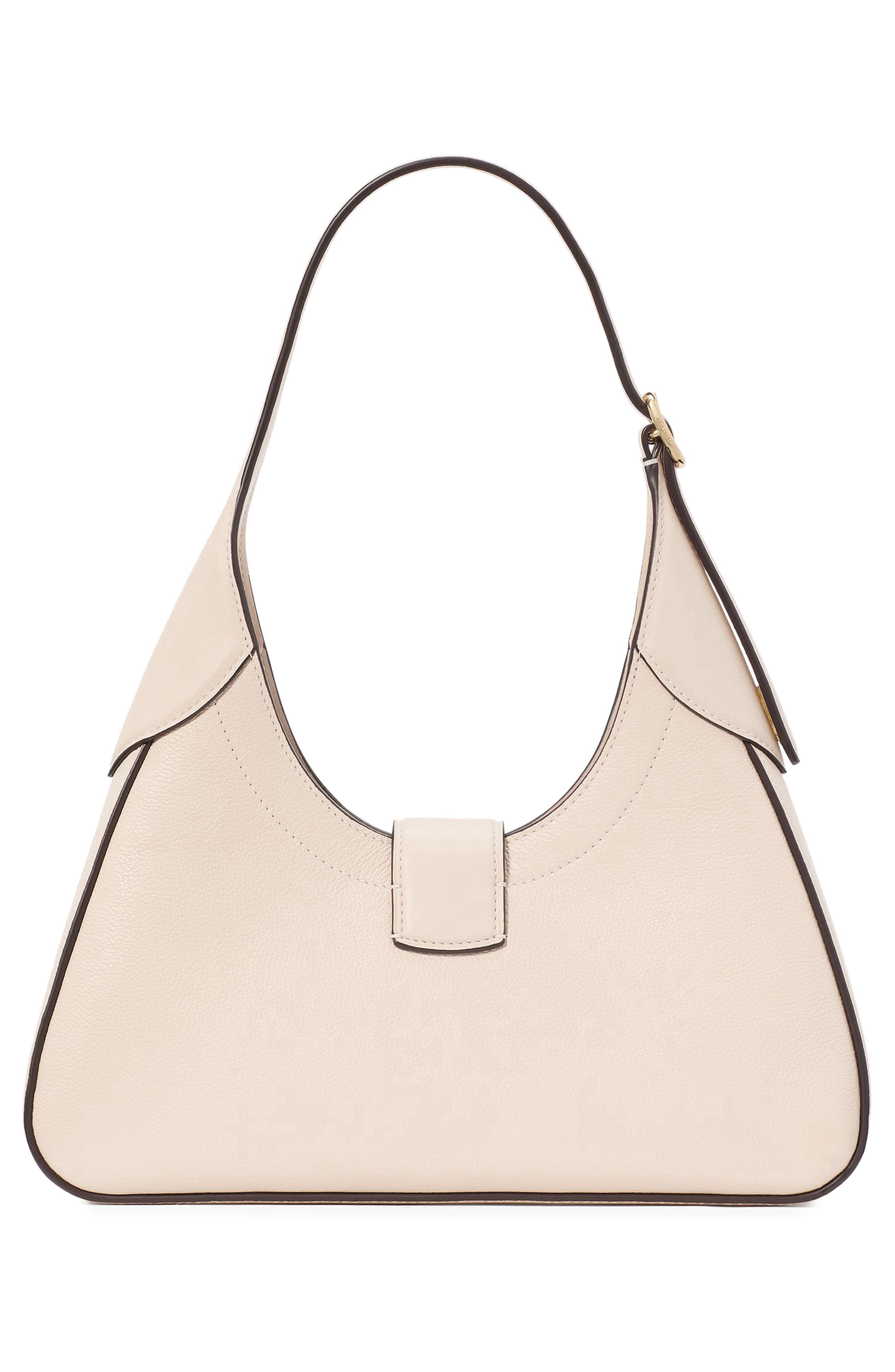 nouveau leather shoulder bag, Alternate, color, MILK GLASS