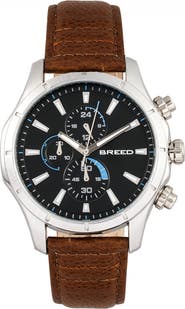 BREED Breed Lacroix Chronograph Leather-Band Watch