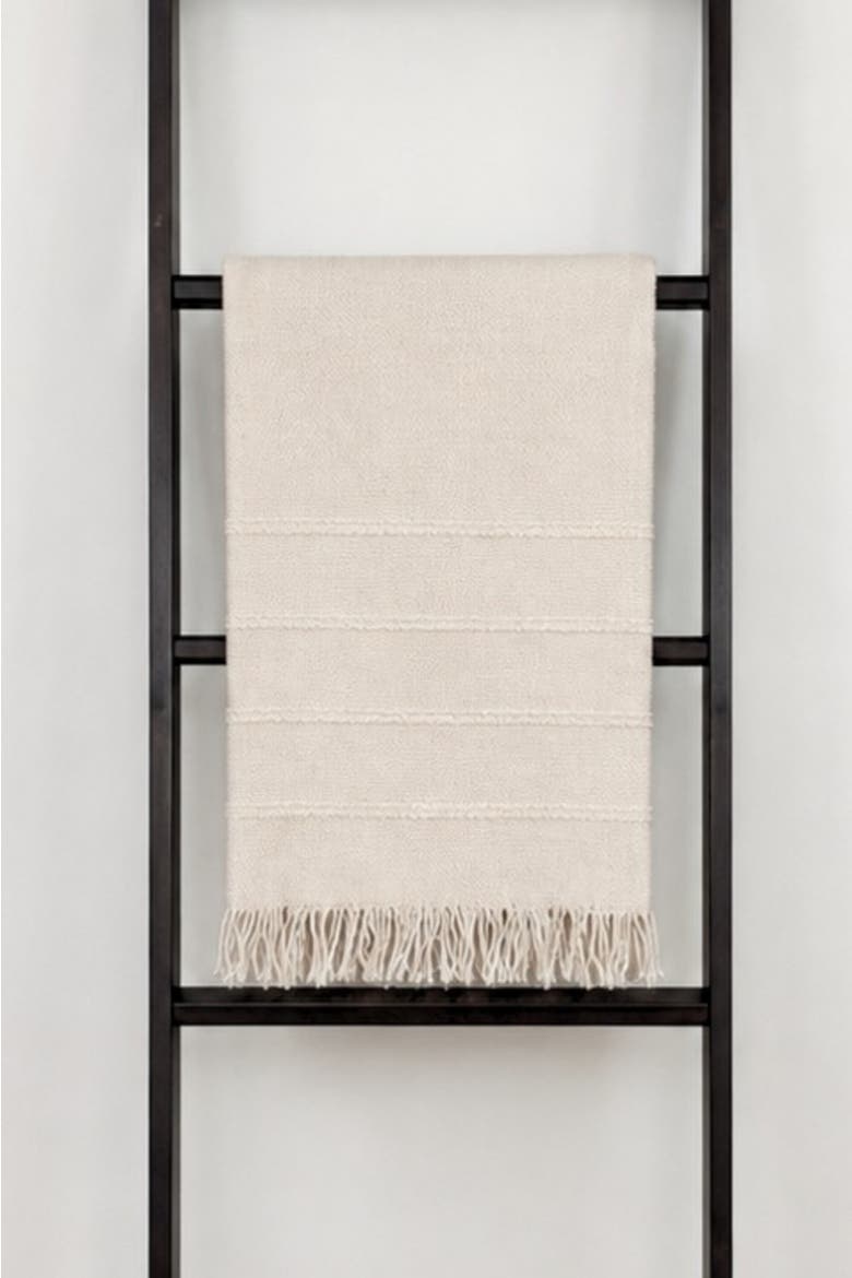 Raised Stripe Organic Cotton Terry-Lined Turkish Bath Towel, Alternate, color, Beige