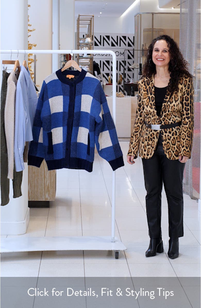 Gingham Check Knit Bomber Jacket, sales video thumbnail