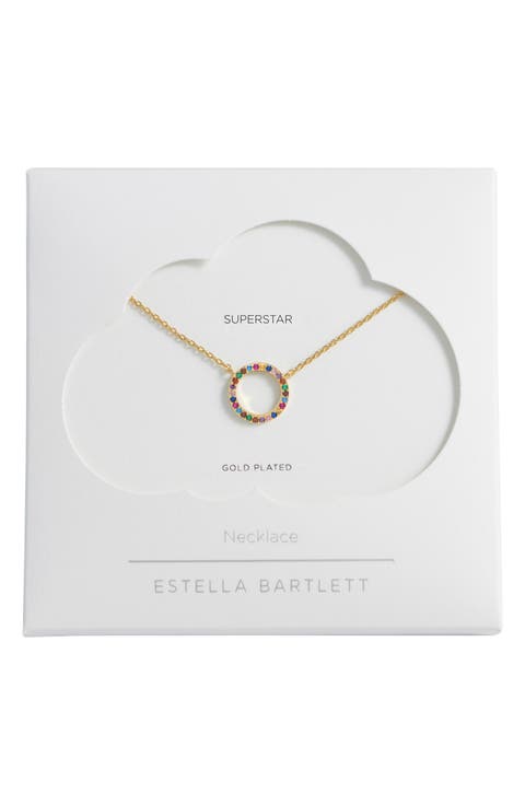 Cubic Zirconia Circle Pendant Necklace