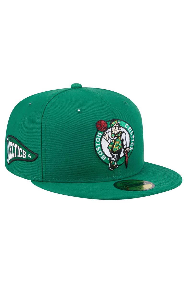 New Era Men's New Era Kelly Green Boston Celtics Throwback Pennant 59FIFTY Fitted Hat, Main, color, Kelly Green