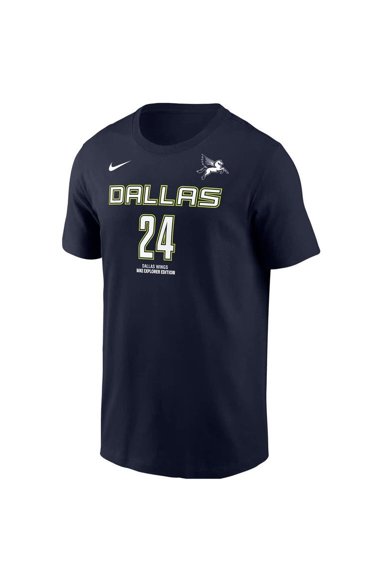 Men's Nike Arike Ogunbowale Navy Dallas Wings Explorer Edition Name & Number T-Shirt, Alternate, color, Navy
