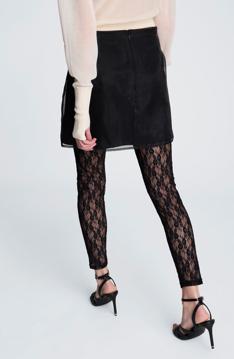 Kenneth Cole Sheer Lined Miniskirt, Alternate, color, Black