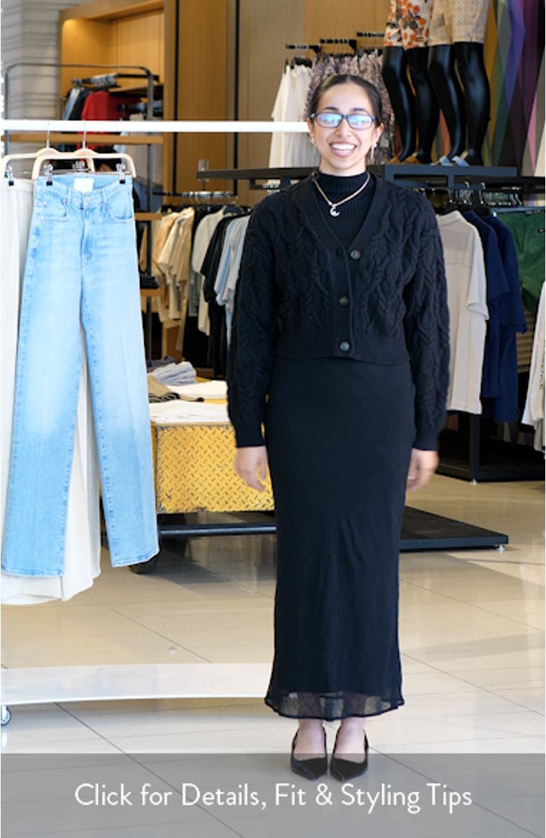 Cable Crop V-Neck Cardigan, sales video thumbnail