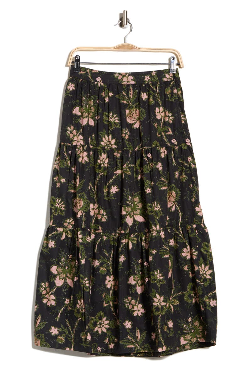 Lynne High Waist Maxi Skirt, Alternate, color, BLACK FALL FOLIAGE
