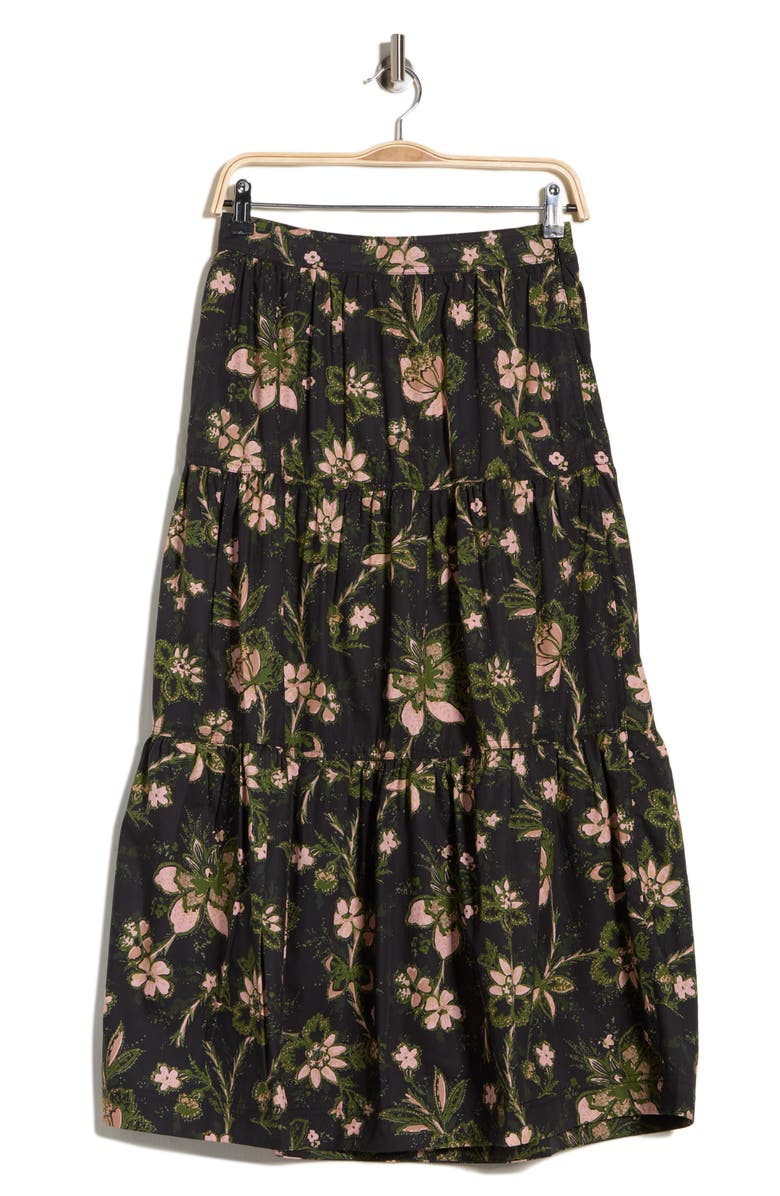 Derek Lam 10 Crosby Lynne High Waist Maxi Skirt, Main, color, Black Fall Foliage