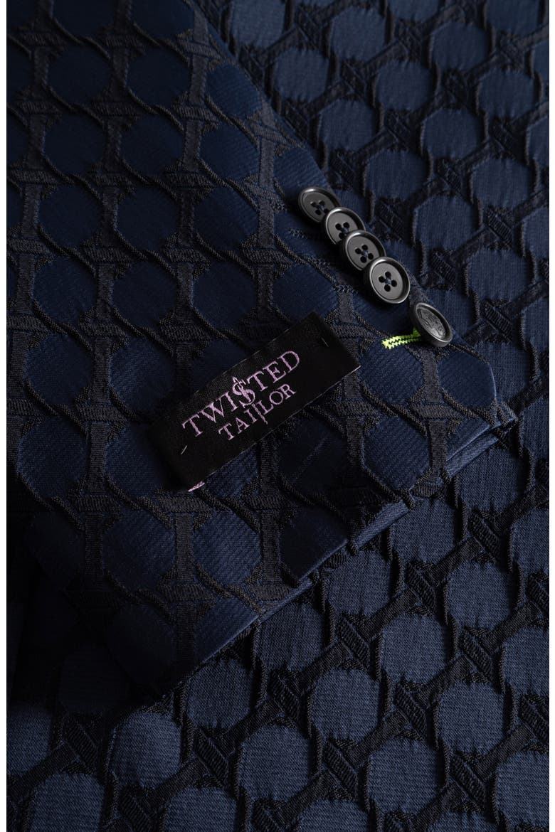 Papatya Slim Fit Navy Jacquard Suit Jacket, Alternate, color, NAVY