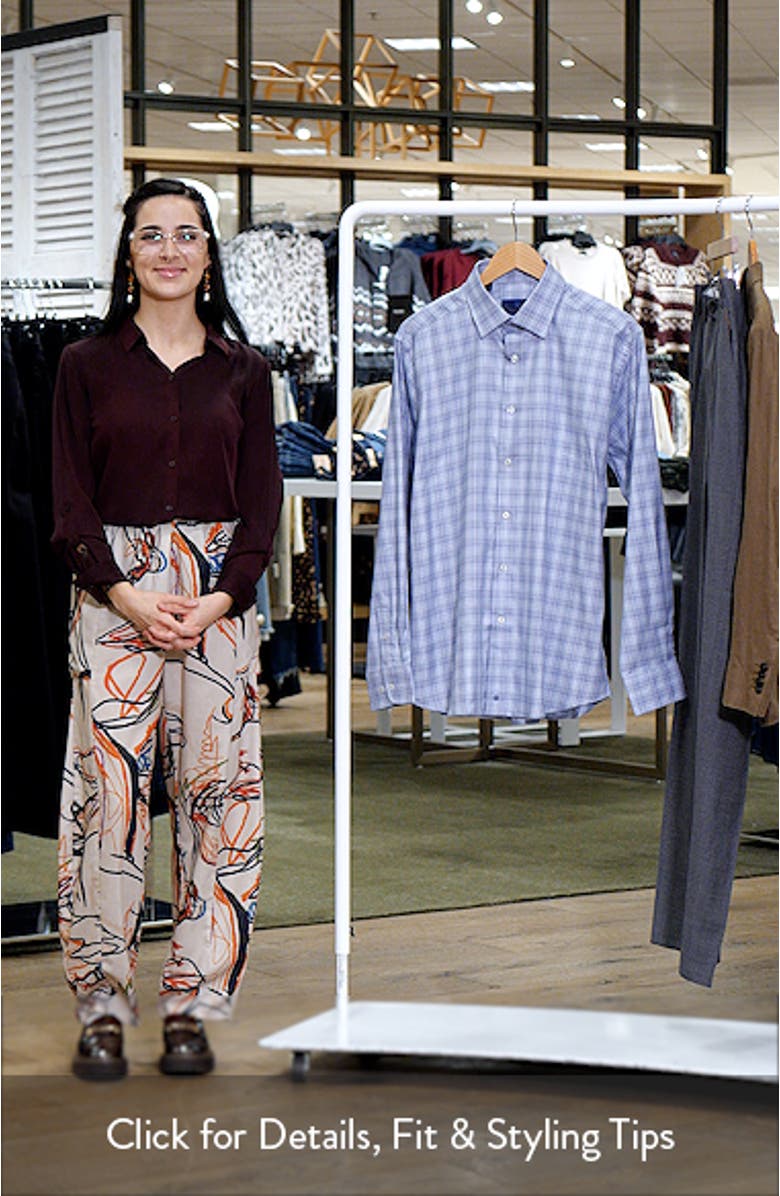 Trim Fit Exploded Check Cotton Dress Shirt, sales video thumbnail