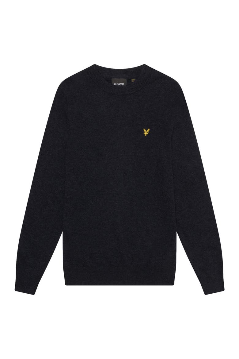 Lambswool Blend Crew Neck Sweater, Alternate, color, Dark Navy Marl