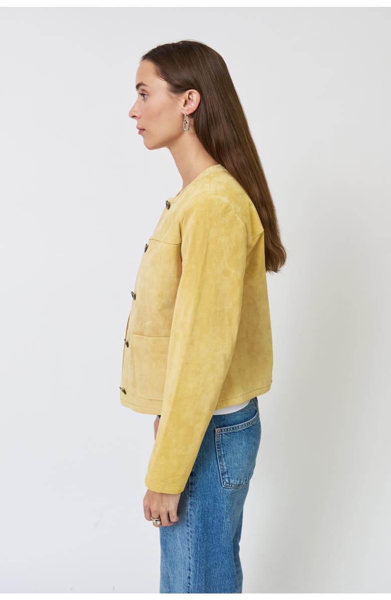 Central Park West Ophelia Suede Lady Jacket, Alternate, color, Butter