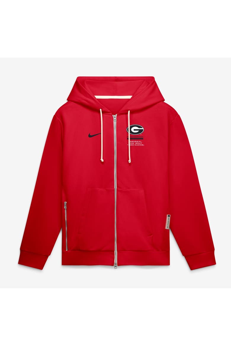 Men's Nike  Red Georgia Bulldogs 2026 Sideline Standard Issue Dri-FIT Full-Zip Hoodie, Main, color, Red