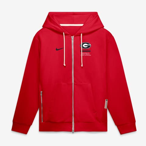 Men's Nike  Red Georgia Bulldogs 2026 Sideline Standard Issue Dri-FIT Full-Zip Hoodie