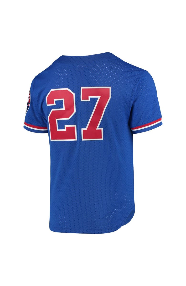 Mitchell & Ness Men's Mitchell & Ness Vladimir Guerrero Blue Montreal Expos Cooperstown Collection Mesh Batting Practice Button-Up Jersey, Alternate, color, Blue