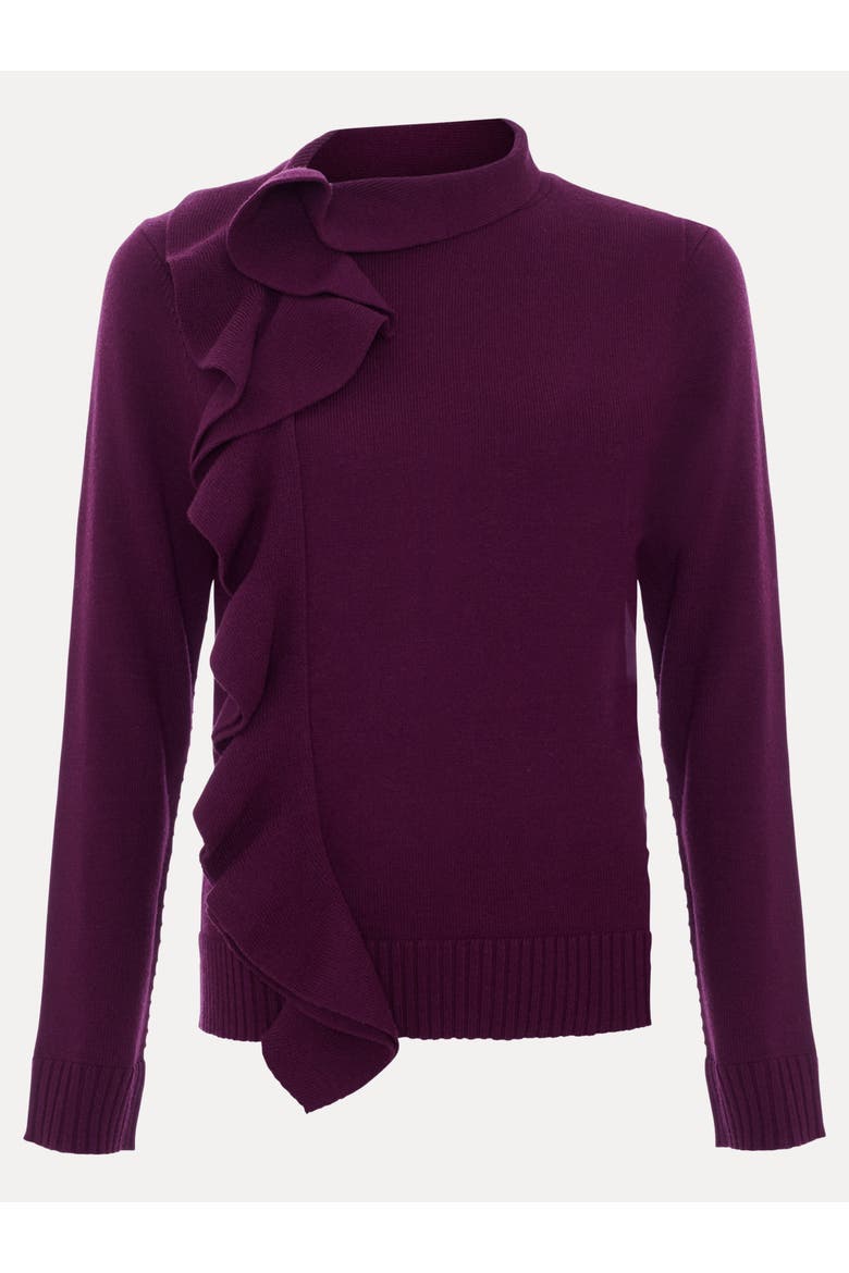 Plum Ruffle Detail Knit Jumper, Alternate, color, Pink