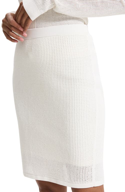 Theory Pointelle Stitch Skirt In White