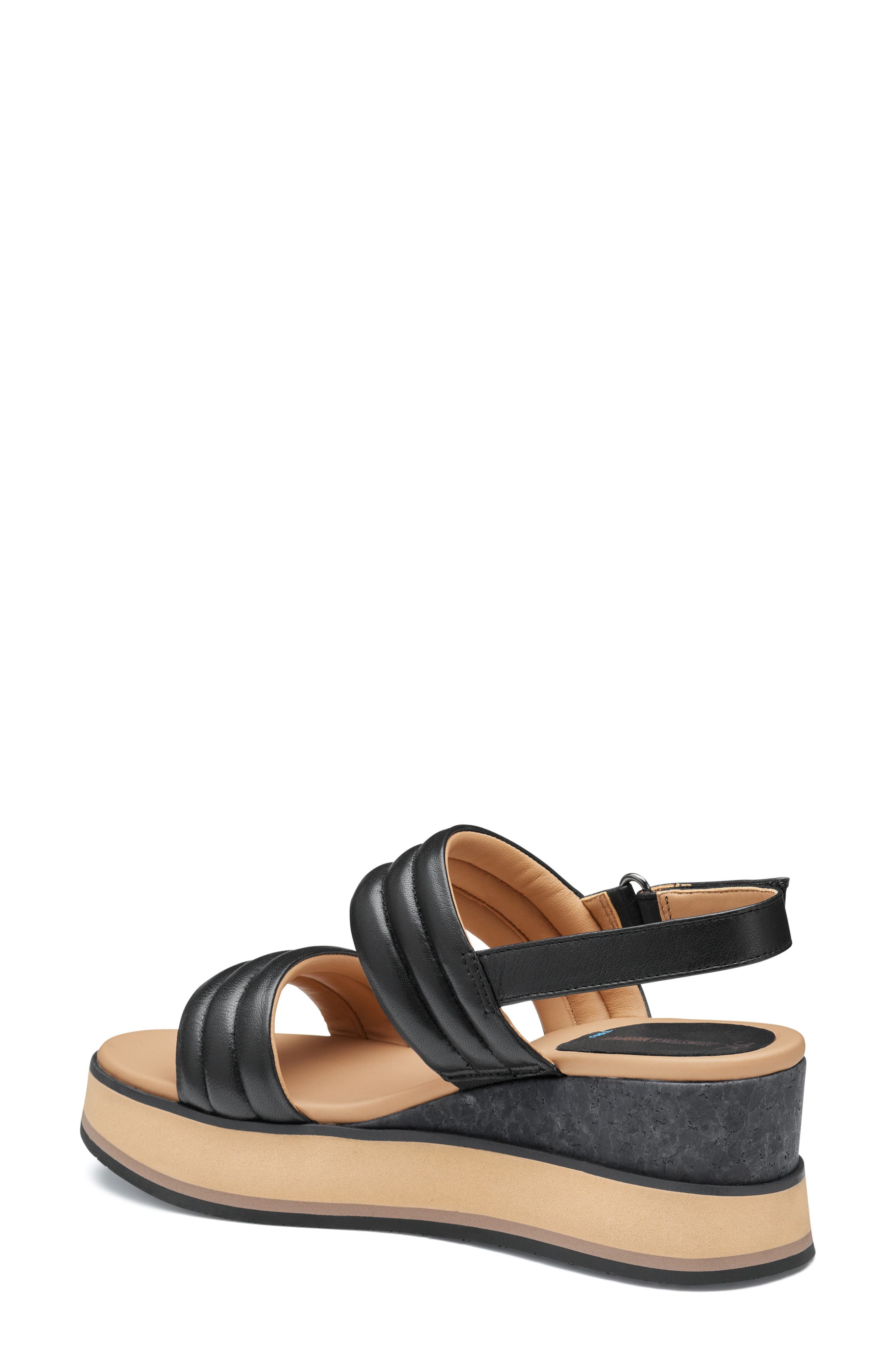 Colleen Wedge Sandal, Alternate, color, BLACK GLOVE LEATHER