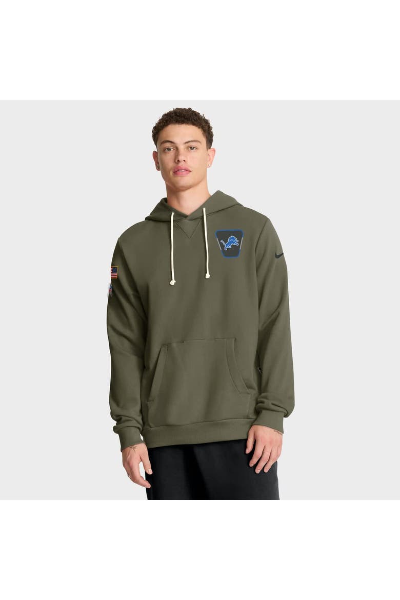 Men's Nike Olive Detroit Lions 2025 Salute to Service Sideline Standard Issue Dri-FIT Hoodie, Main, color, Olive