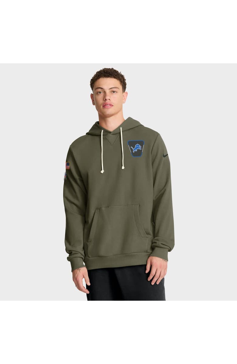 Nike Men's Nike Olive Detroit Lions 2025 Salute to Service Sideline Standard Issue Dri-FIT Hoodie, Main, color, Olive