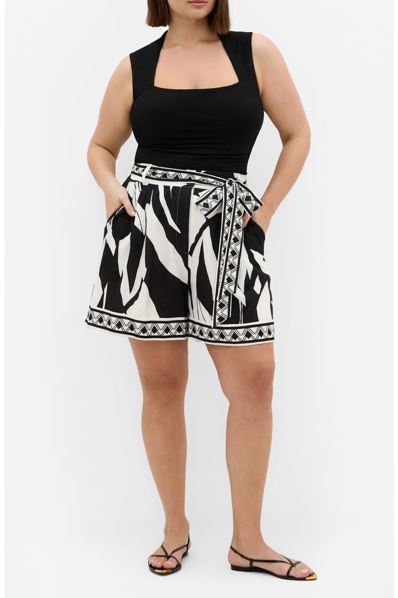Belted High Waist Shorts, Alternate, color, MIRAGE