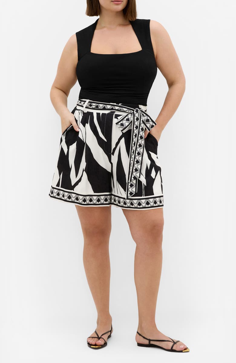 City Chic Belted High Waist Shorts, Alternate, color, Mirage