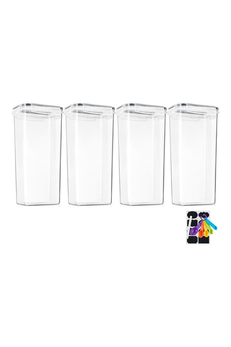 4-Pack Airtight Dry Food Storage Containers, Main, color, CLEAR