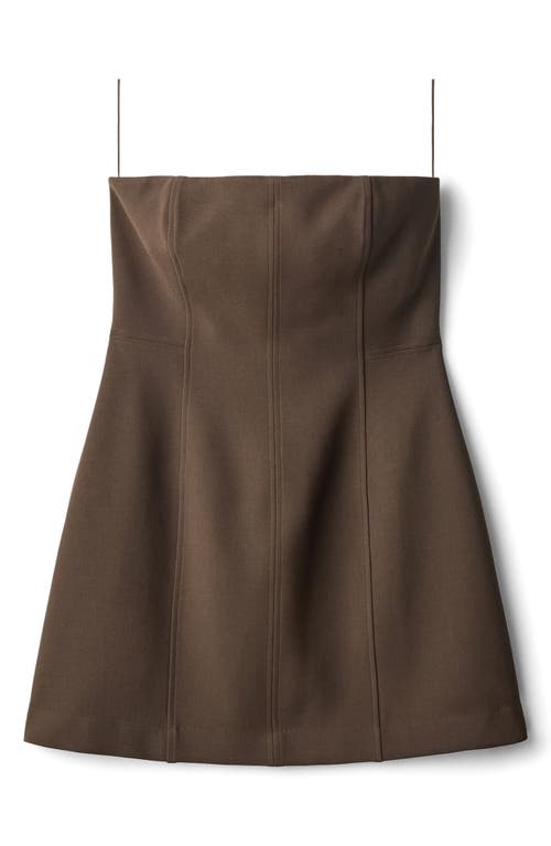 Mango Strapless Fit & Flare Minidress In Brown