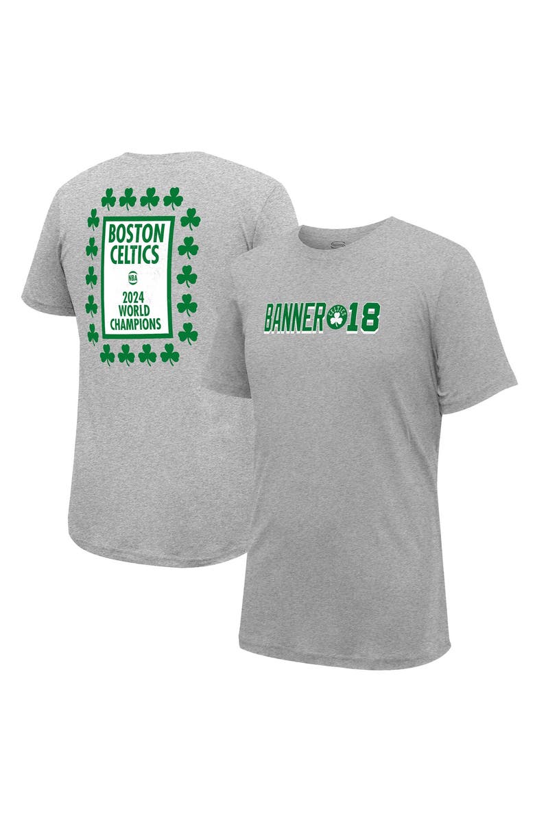 Stadium Essentials Men's Stadium Essentials Heather Gray Boston Celtics 18-Time NBA Finals Champions Banner 18 Forever T-Shirt, Main, color, 