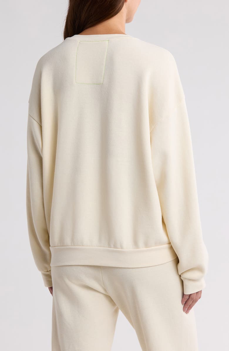 Aviator Nation Glitter Heart Crewneck Sweatshirt, Alternate, color,