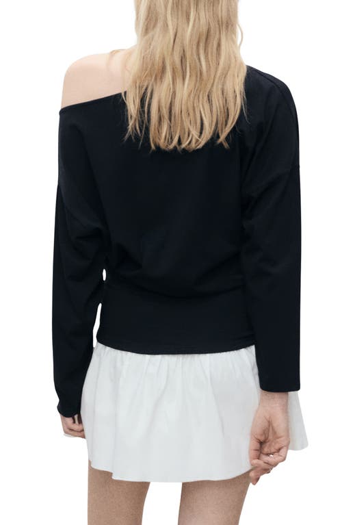 Mango One-shoulder Long Sleeve Minidress