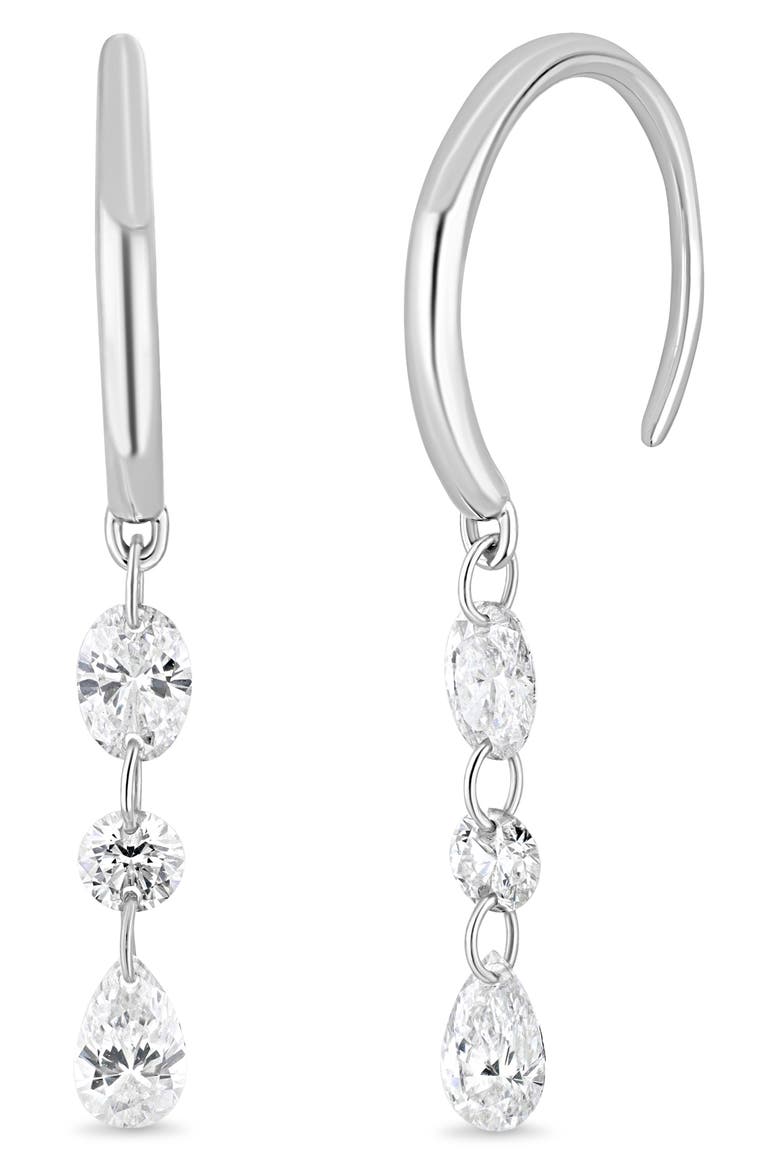 18K Gold Liora Natural Diamond Drop Earrings, Main, color, 18K WHITE GOLD