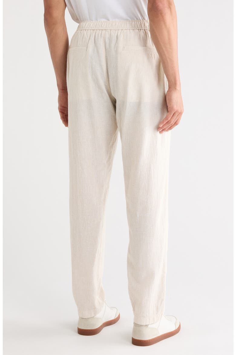 Elastic Waist Linen Blend Trim Fit Pants, Alternate, color, TAN NANTUCKET - WHITE EOE