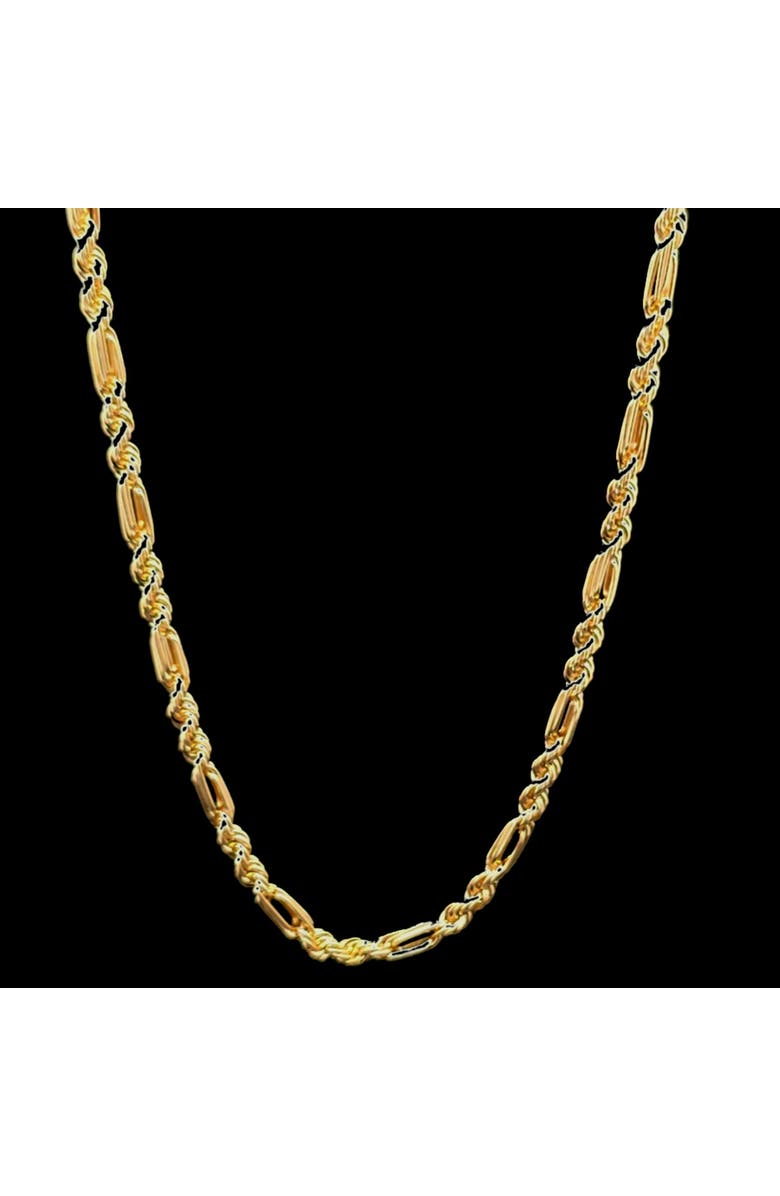 Ancona Jewelry 14K Figaro Rope Link 4mm 20in 8g Chain Necklace, Main, color, Yellow Gold
