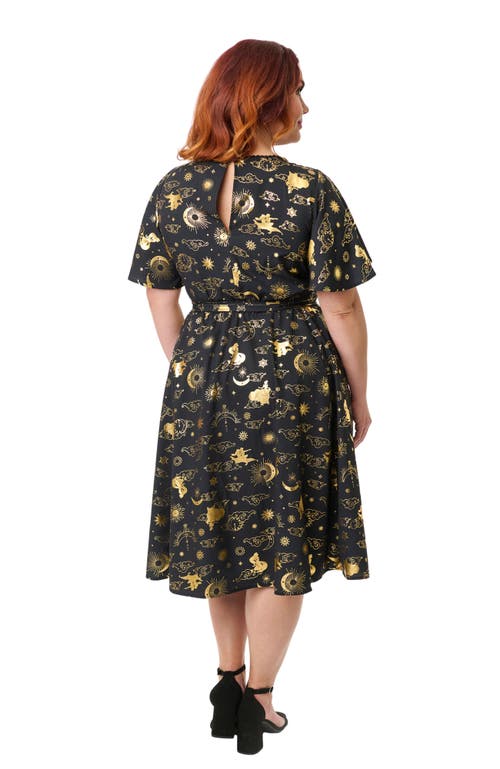 Unique Vintage Plus Size 1930s Swing Dress In Black