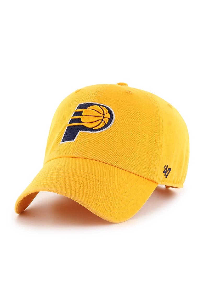 Men's '47 Gold Indiana Pacers Core Logo Clean Up Adjustable Hat, Main, color, Gold
