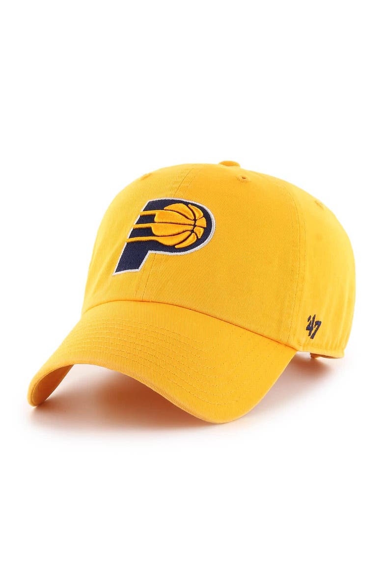 '47 Men's '47 Gold Indiana Pacers Core Logo Clean Up Adjustable Hat, Main, color, Gold