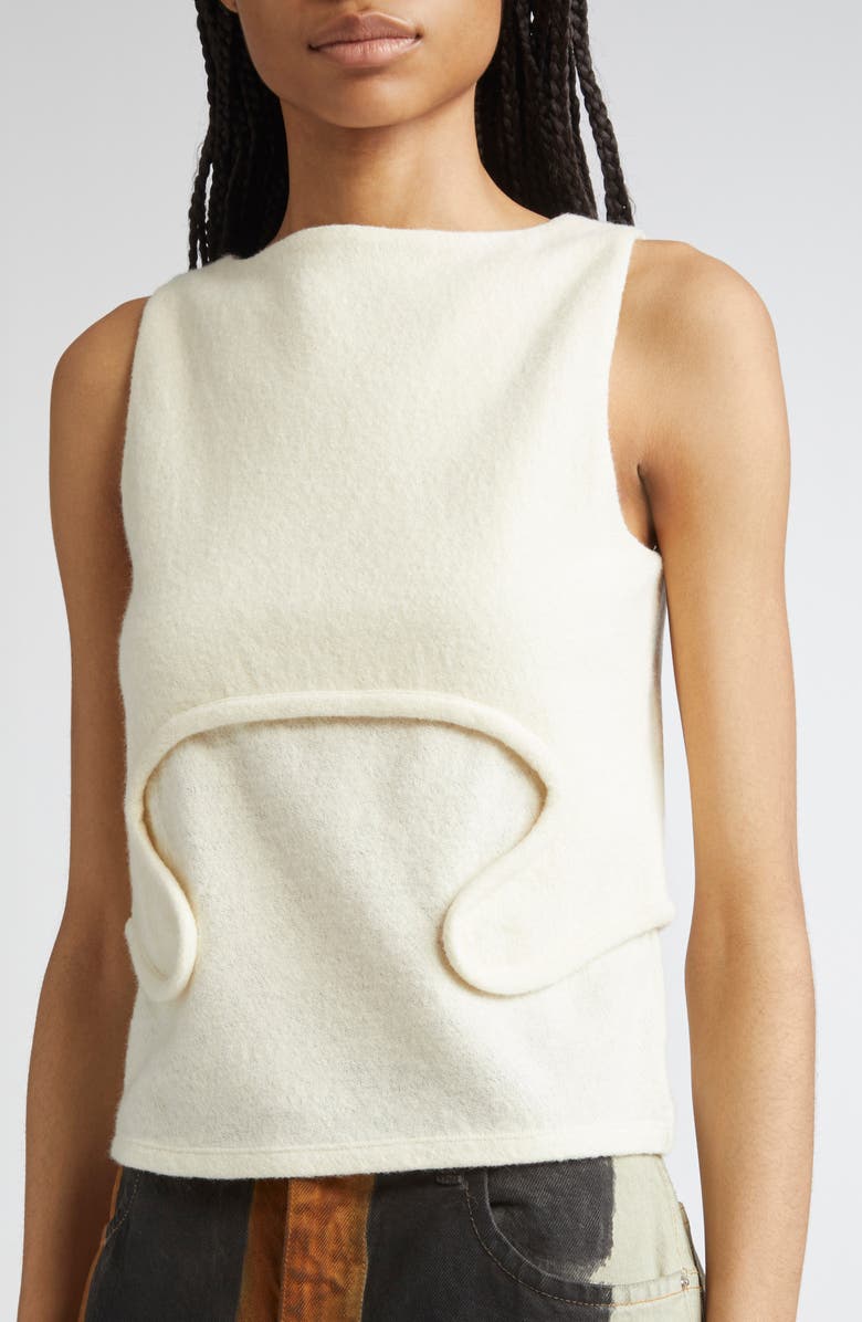 Eckhaus Latta Pallas Boiled Wool & Cotton Tank, Alternate, color, Moon