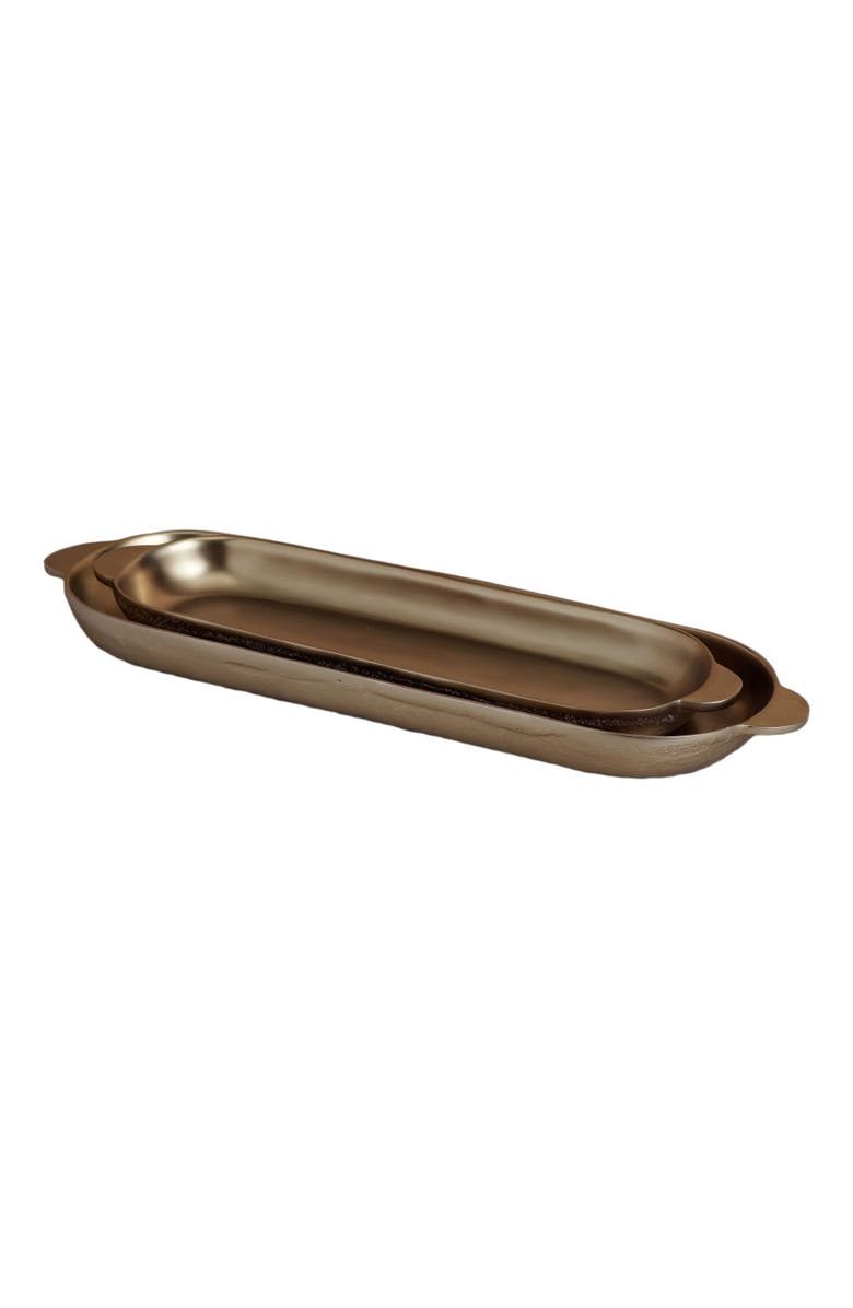 The Collective Home Stinson Antique Brass Long Trays - Set of 2, Main, color, Gold