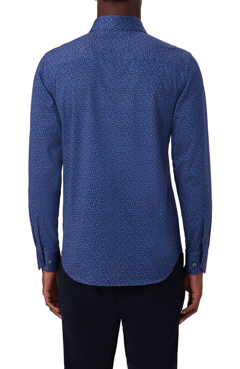 Bugatchi James OoohCotton<sup>®</sup> Floral Button-Up Shirt, Alternate, color, Navy