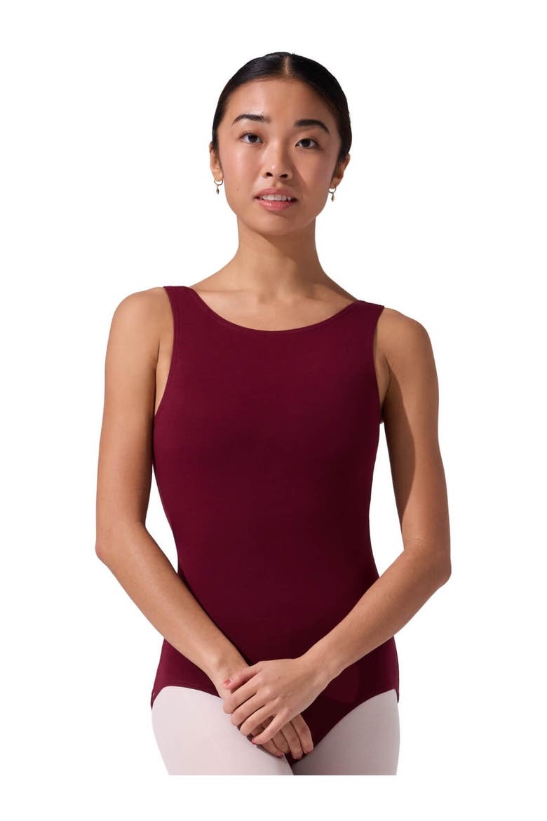 High-Neck Tank Leotard, Main, color, brown