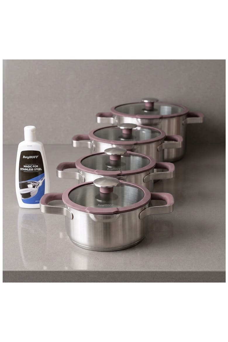 Elements 18/10 Stainless Steel 1.5-Quart Saucepan & Glass Lid, Alternate, color, PURPLE