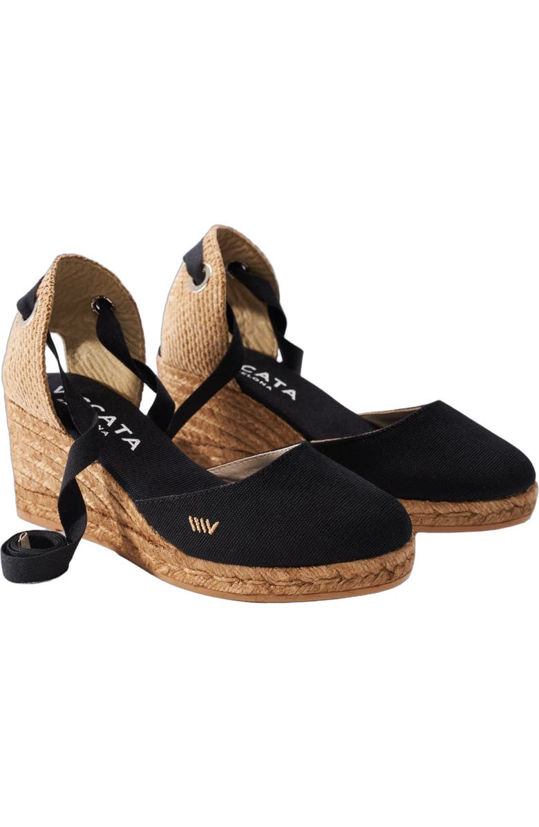 VISCATA Sagaro Canvas Espadrille Wedges, Alternate, color, Black