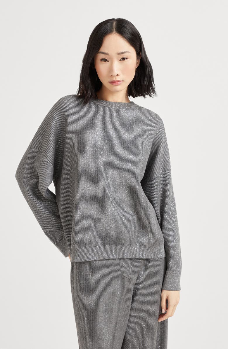 Brunello Cucinelli Vanisé sweater, Alternate, color, Silver