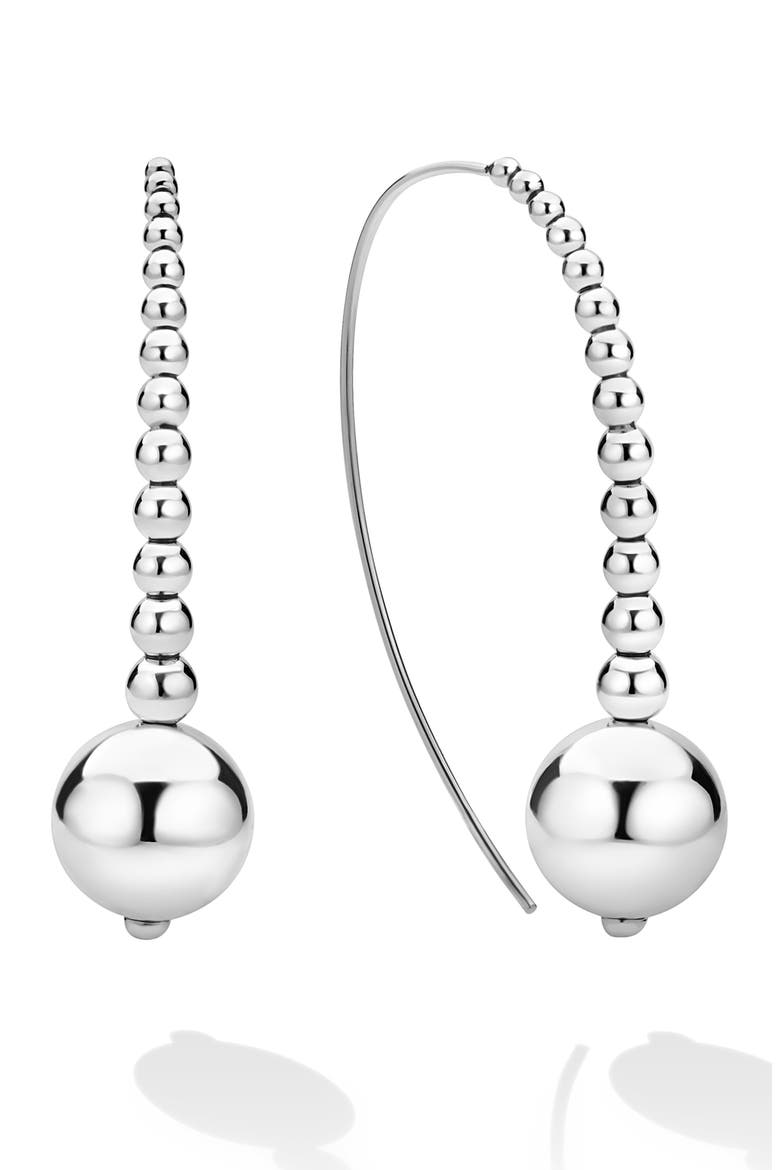 Caviar Bubbly Bubbly Drop Earrings, Main, color, SILVER