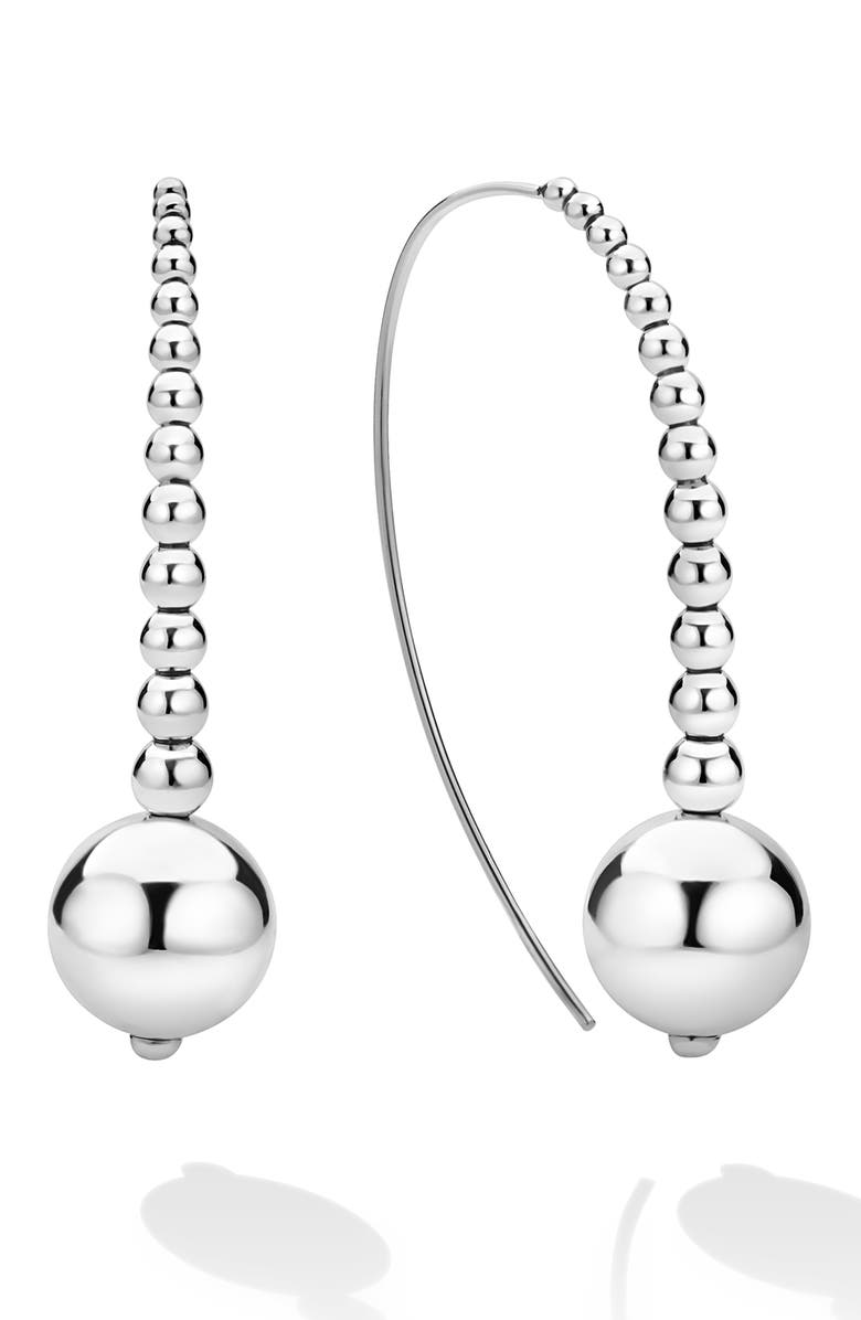 LAGOS Caviar Bubbly Bubbly Drop Earrings, Main, color, Silver