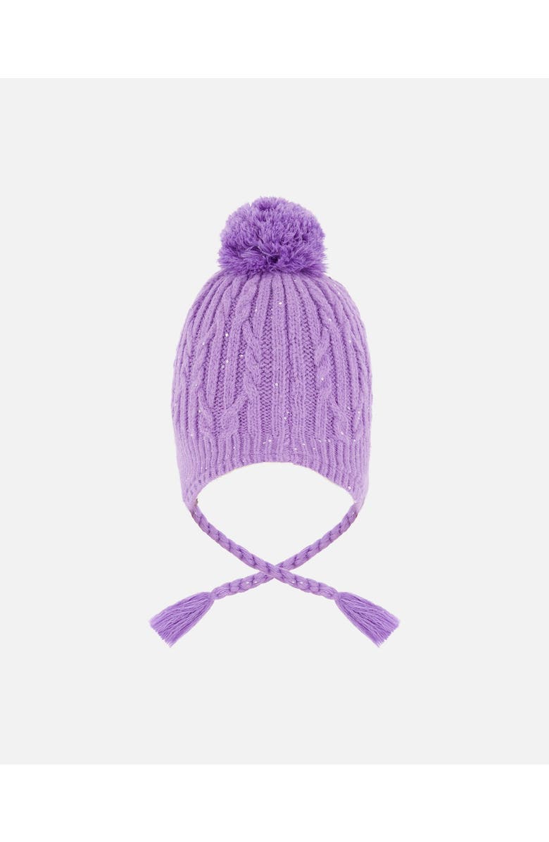 Deux par Deux Lined Winter Hat with Pompom, Alternate, color, Lavender