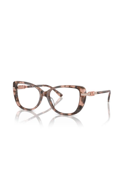 Michael Kors 54mm Cat Eye Optical Glasses In Brown