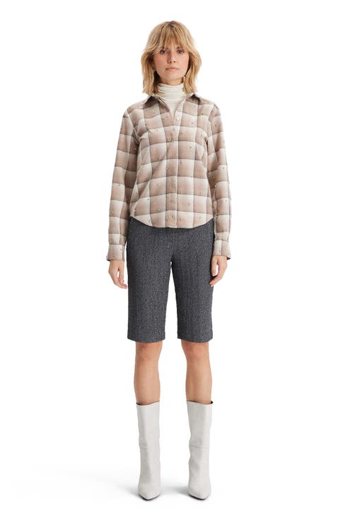 Europa Plaid Flannel Crystal Shirt