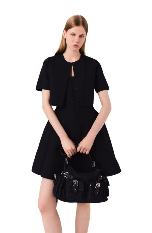 Maje Cropped Cardigan In Black